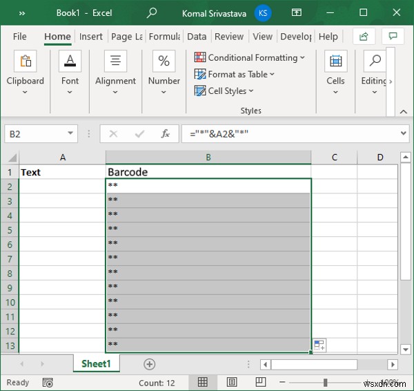 วิธีสร้างบาร์โค้ดใน Microsoft Excel 