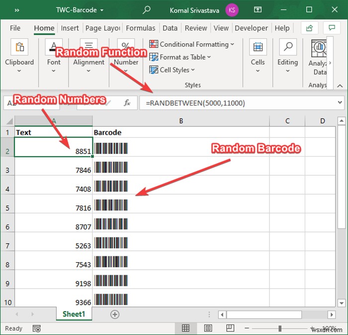 วิธีสร้างบาร์โค้ดใน Microsoft Excel 