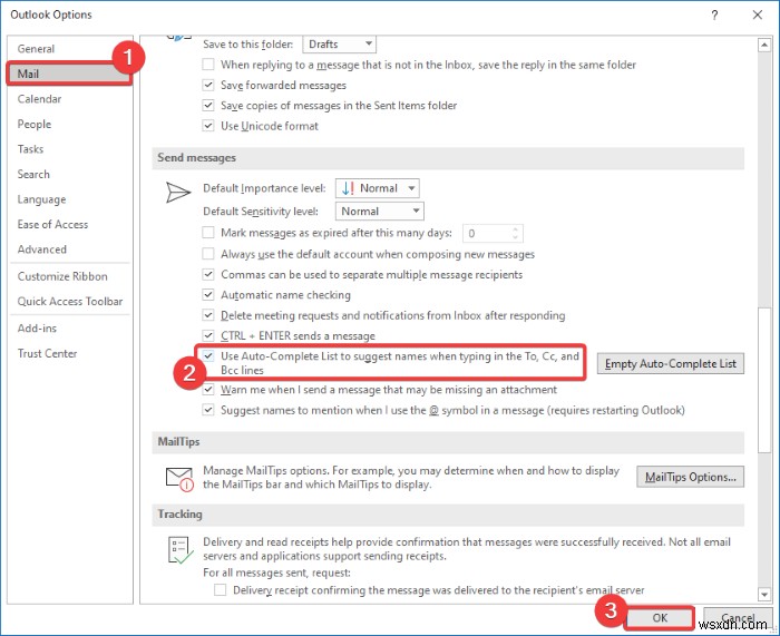 การเติมข้อความอัตโนมัติทำงานไม่ถูกต้องใน Outlook 