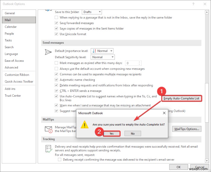 การเติมข้อความอัตโนมัติทำงานไม่ถูกต้องใน Outlook 