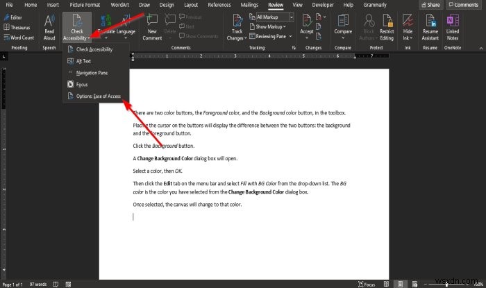 วิธีใช้ตัวตรวจสอบการช่วยสำหรับการเข้าถึงใน Microsoft Office 