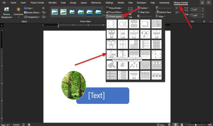 วิธีการแปลงรูปภาพเป็นกราฟิก SmartArt ใน Microsoft Word