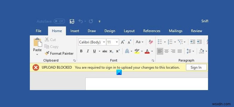 แก้ไขการอัปโหลด OneDrive ถูกบล็อก ลงชื่อเข้าใช้เพื่อบันทึกไฟล์นี้หรือบันทึกข้อผิดพลาดในการคัดลอก