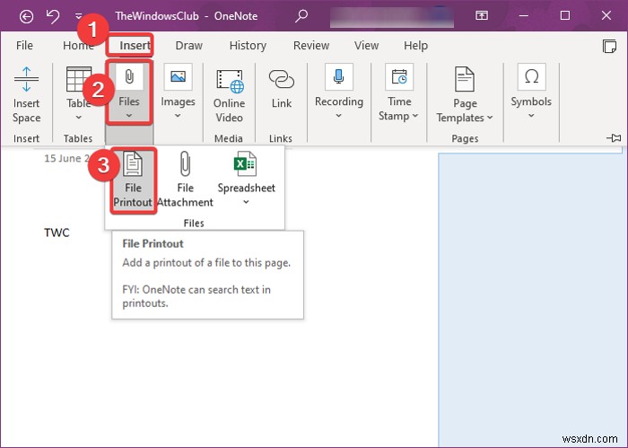 วิธีการแทรกเอกสาร Word ลงในบันทึกย่อ OneNote