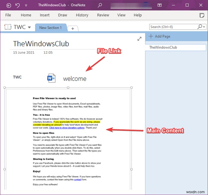 วิธีการแทรกเอกสาร Word ลงในบันทึกย่อ OneNote