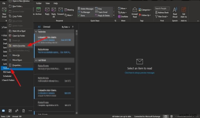 วิธีปรับแต่งบานหน้าต่างนำทางใน Outlook 