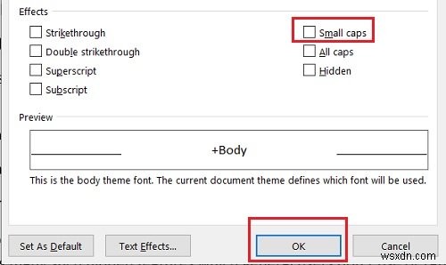 วิธีทำตัวพิมพ์เล็กใน Microsoft Word