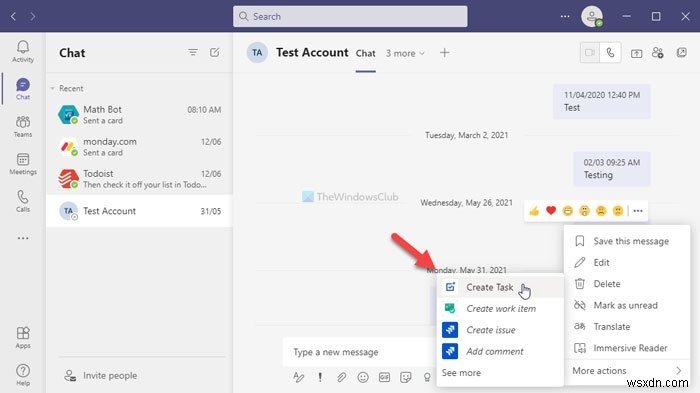 วิธีแปลงการแชทของ Microsoft Teams เป็นงาน Microsoft To Do