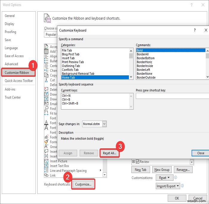 แป้นพิมพ์ลัดไม่ทำงานใน Microsoft Word 