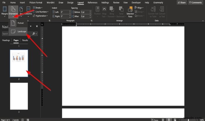 วิธีสร้างแนวนอนหนึ่งหน้าใน Microsoft Word 