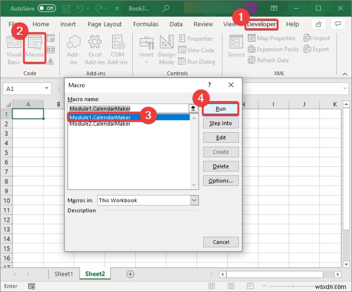วิธีสร้างปฏิทินใน Microsoft Excel 