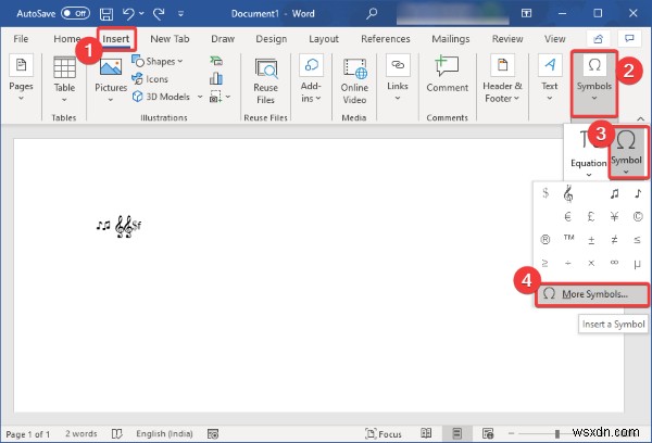 วิธีแทรกโน้ตเพลงและสัญลักษณ์ใน Microsoft Word 