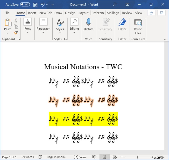 วิธีแทรกโน้ตเพลงและสัญลักษณ์ใน Microsoft Word 