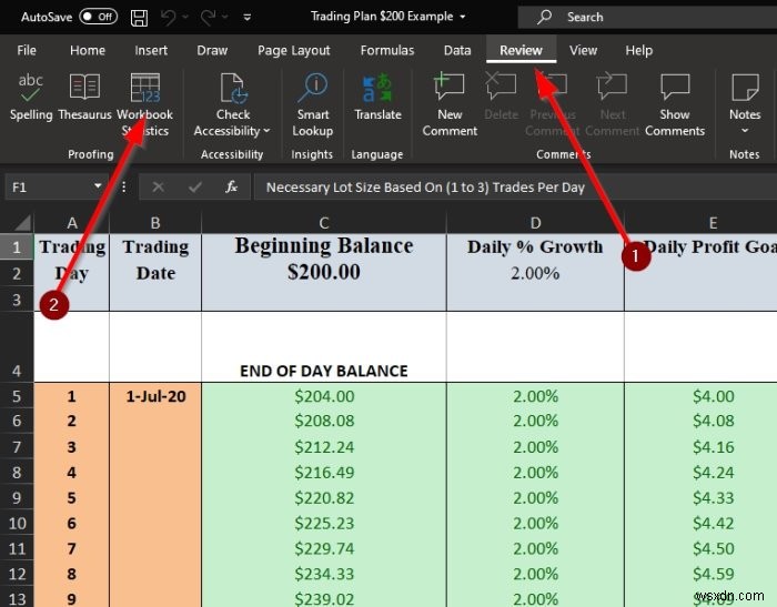 วิธีดูและติดตามสถิติสมุดงาน Excel 