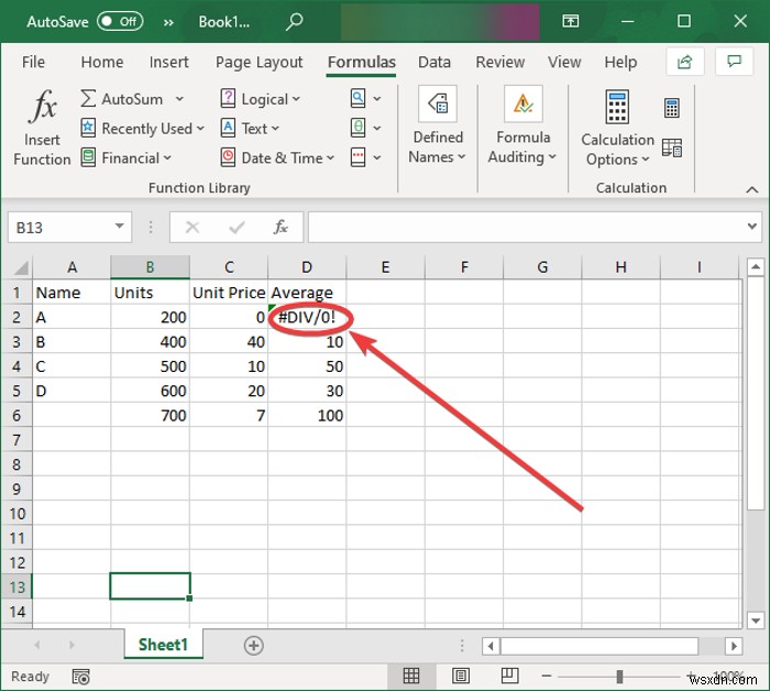 วิธีลบ #DIV/0! ข้อผิดพลาดใน Microsoft Excel 