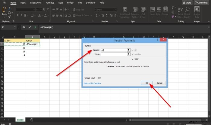 วิธีใช้ฟังก์ชัน ROMAN ใน Microsoft Excel 