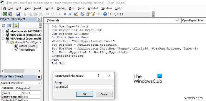 วิธีเปิดหลายลิงค์จาก Excel พร้อมกัน 