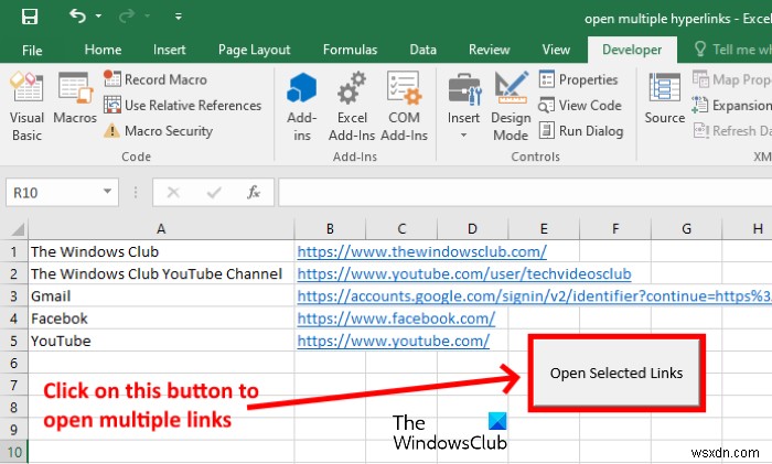 วิธีเปิดหลายลิงค์จาก Excel พร้อมกัน 