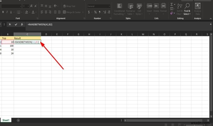 วิธีใช้ฟังก์ชัน RANDBETWEEN ใน Excel 