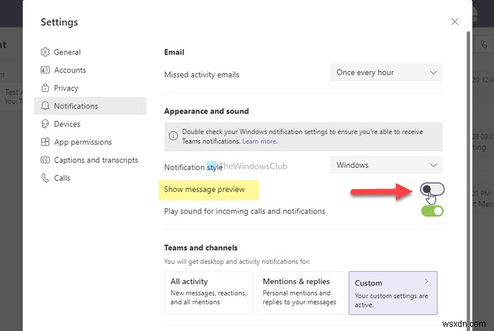 วิธีเปลี่ยนรูปแบบการแจ้งเตือนของ Microsoft Teams ใน Windows 10