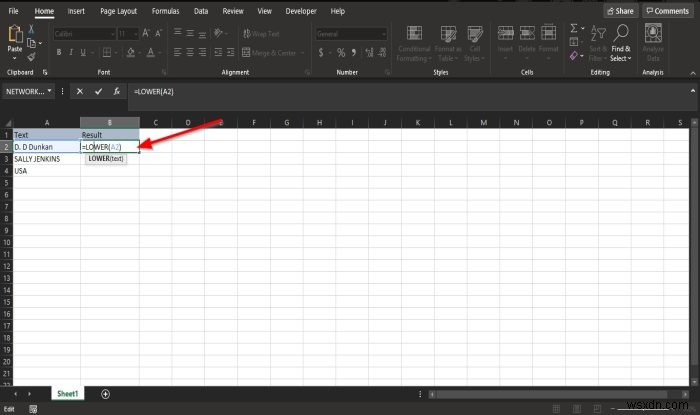 วิธีใช้ฟังก์ชัน Lower และ Upper ใน Excel เพื่อเปลี่ยนตัวพิมพ์ของ Text