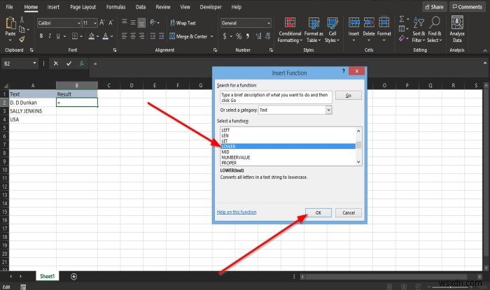 วิธีใช้ฟังก์ชัน Lower และ Upper ใน Excel เพื่อเปลี่ยนตัวพิมพ์ของ Text