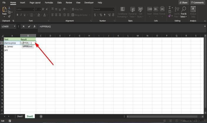 วิธีใช้ฟังก์ชัน Lower และ Upper ใน Excel เพื่อเปลี่ยนตัวพิมพ์ของ Text