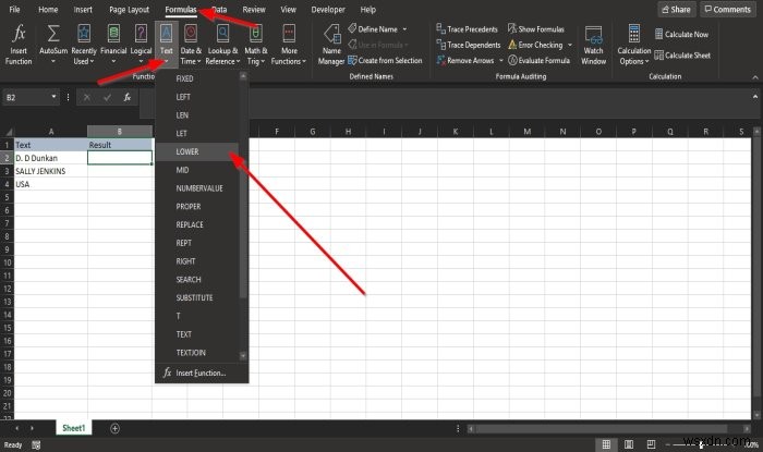 วิธีใช้ฟังก์ชัน Lower และ Upper ใน Excel เพื่อเปลี่ยนตัวพิมพ์ของ Text