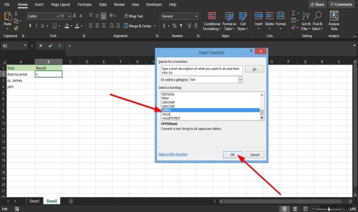 วิธีใช้ฟังก์ชัน Lower และ Upper ใน Excel เพื่อเปลี่ยนตัวพิมพ์ของ Text