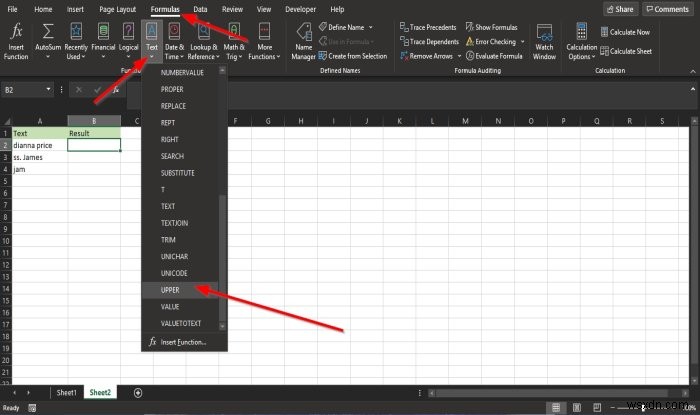 วิธีใช้ฟังก์ชัน Lower และ Upper ใน Excel เพื่อเปลี่ยนตัวพิมพ์ของ Text