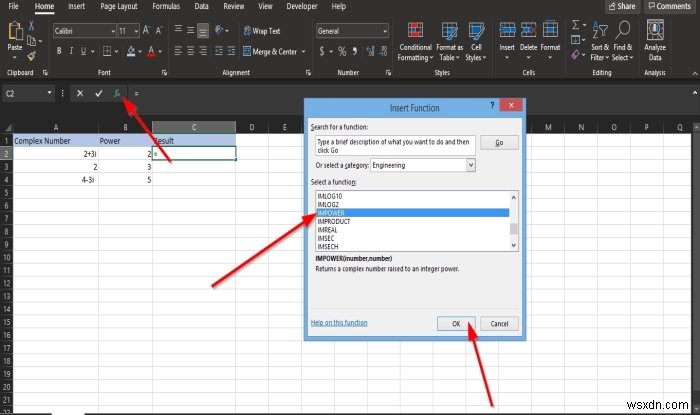 วิธีใช้ฟังก์ชัน IMPOWER ใน Microsoft Excel 