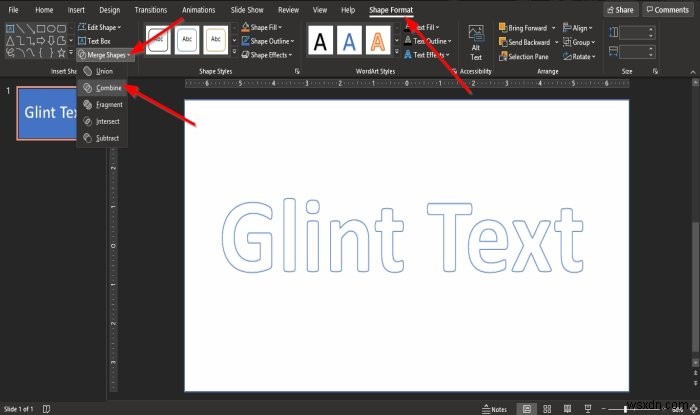 วิธีสร้างแอนิเมชั่น Glint หรือ Sparkle Text ใน PowerPoint 