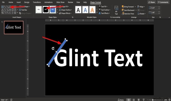 วิธีสร้างแอนิเมชั่น Glint หรือ Sparkle Text ใน PowerPoint 