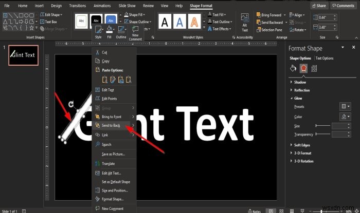 วิธีสร้างแอนิเมชั่น Glint หรือ Sparkle Text ใน PowerPoint 