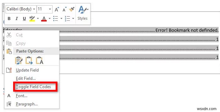 แก้ไขข้อผิดพลาด ไม่ได้กำหนดบุ๊กมาร์กใน Microsoft Word 