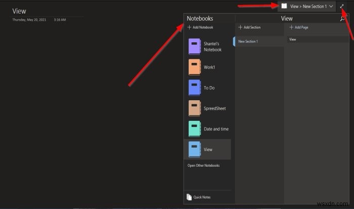 วิธีเปลี่ยนมุมมองใน OneNote บน Windows 11/10 