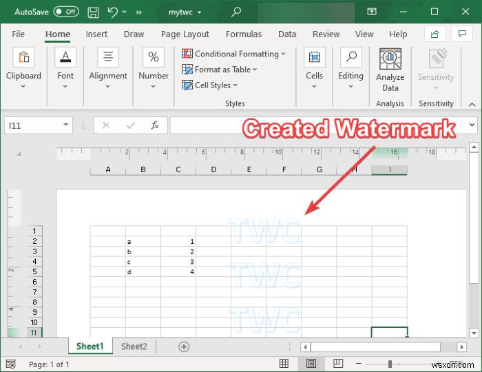 วิธีเพิ่มลายน้ำใน Microsoft Excel 