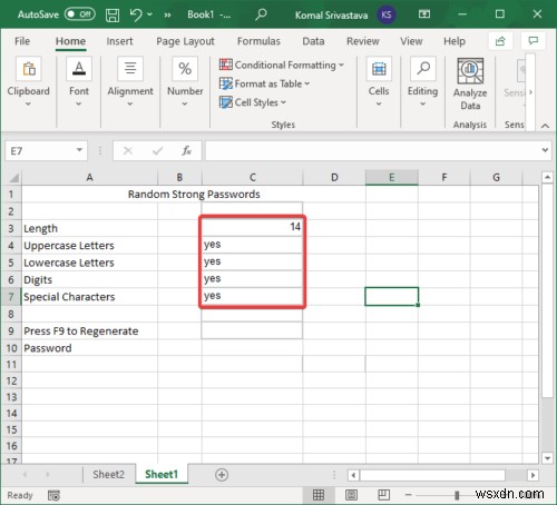 วิธีสร้างรหัสผ่านแบบสุ่มที่แข็งแกร่งใน Microsoft Excel 