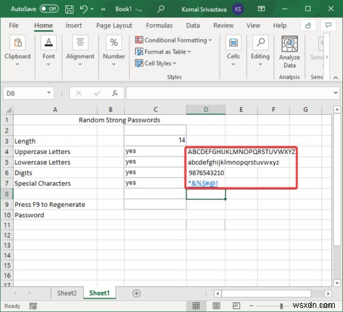 วิธีสร้างรหัสผ่านแบบสุ่มที่แข็งแกร่งใน Microsoft Excel 