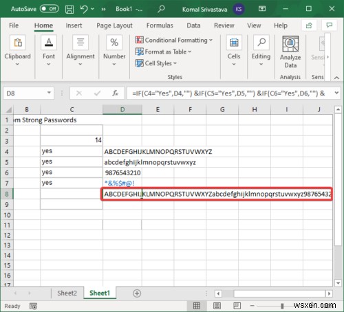 วิธีสร้างรหัสผ่านแบบสุ่มที่แข็งแกร่งใน Microsoft Excel 