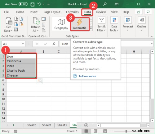 วิธีใช้คุณสมบัติประเภทข้อมูลอัตโนมัติใน Microsoft Excel 