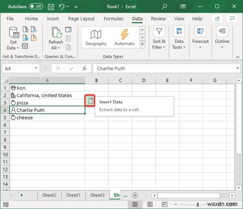 วิธีใช้คุณสมบัติประเภทข้อมูลอัตโนมัติใน Microsoft Excel 