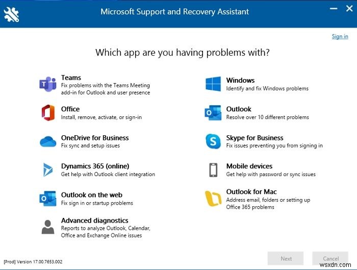 แก้ไขปัญหา Outlook และ Office 365 ด้วยการคลิกด้วย Microsoft Support and Recovery Assistant 