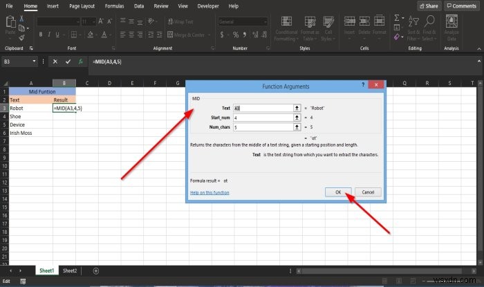 วิธีใช้ฟังก์ชัน MID และ MIDB ใน Microsoft Excel 