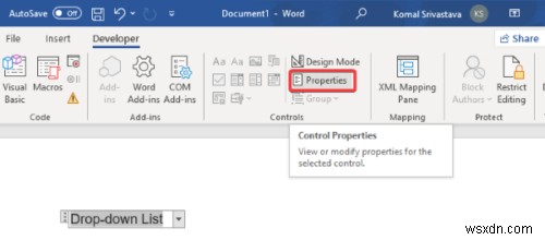 วิธีสร้างรายการดรอปดาวน์ใน Microsoft Word 