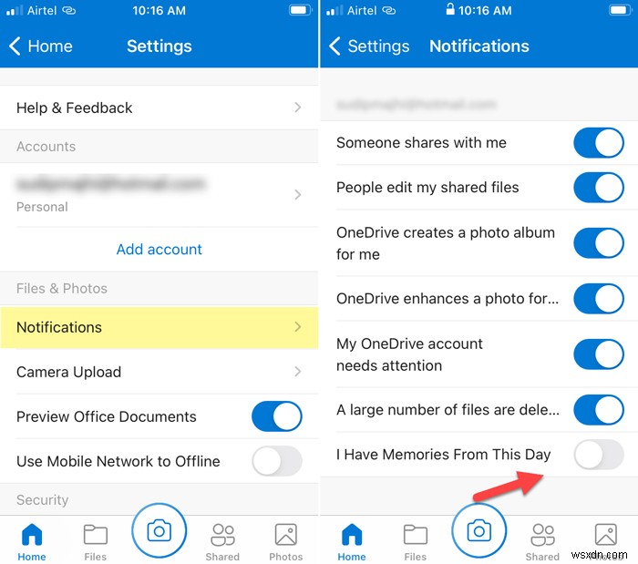 วิธีปิดการใช้งานการแจ้งเตือนของ OneDrive ในวันนี้บน Android และ iOS 