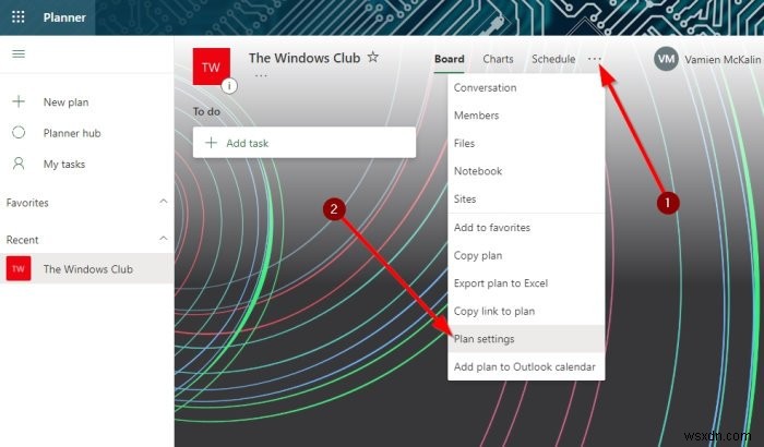 วิธีเปลี่ยนพื้นหลังหรือธีมใน Microsoft Planner สำหรับเว็บ 