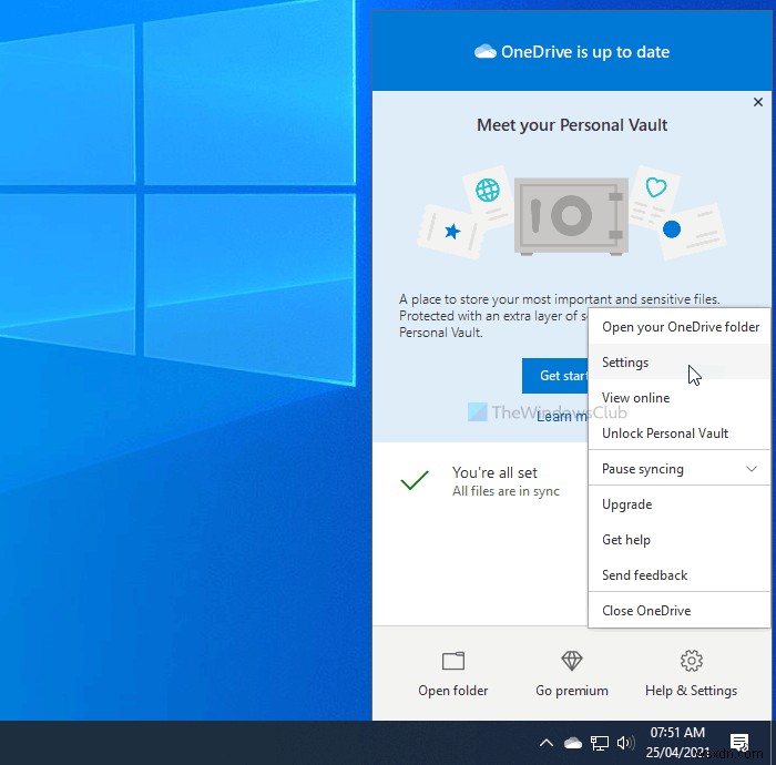 ปิดใช้งานการแจ้งเตือน OneDrive เมื่อการซิงค์หยุดชั่วคราวโดยอัตโนมัติใน Windows 10 