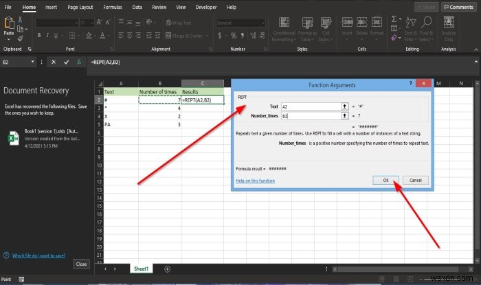 วิธีใช้ฟังก์ชัน REPT ใน Microsoft Excel 