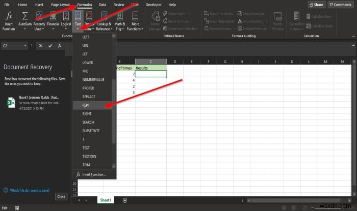 วิธีใช้ฟังก์ชัน REPT ใน Microsoft Excel 